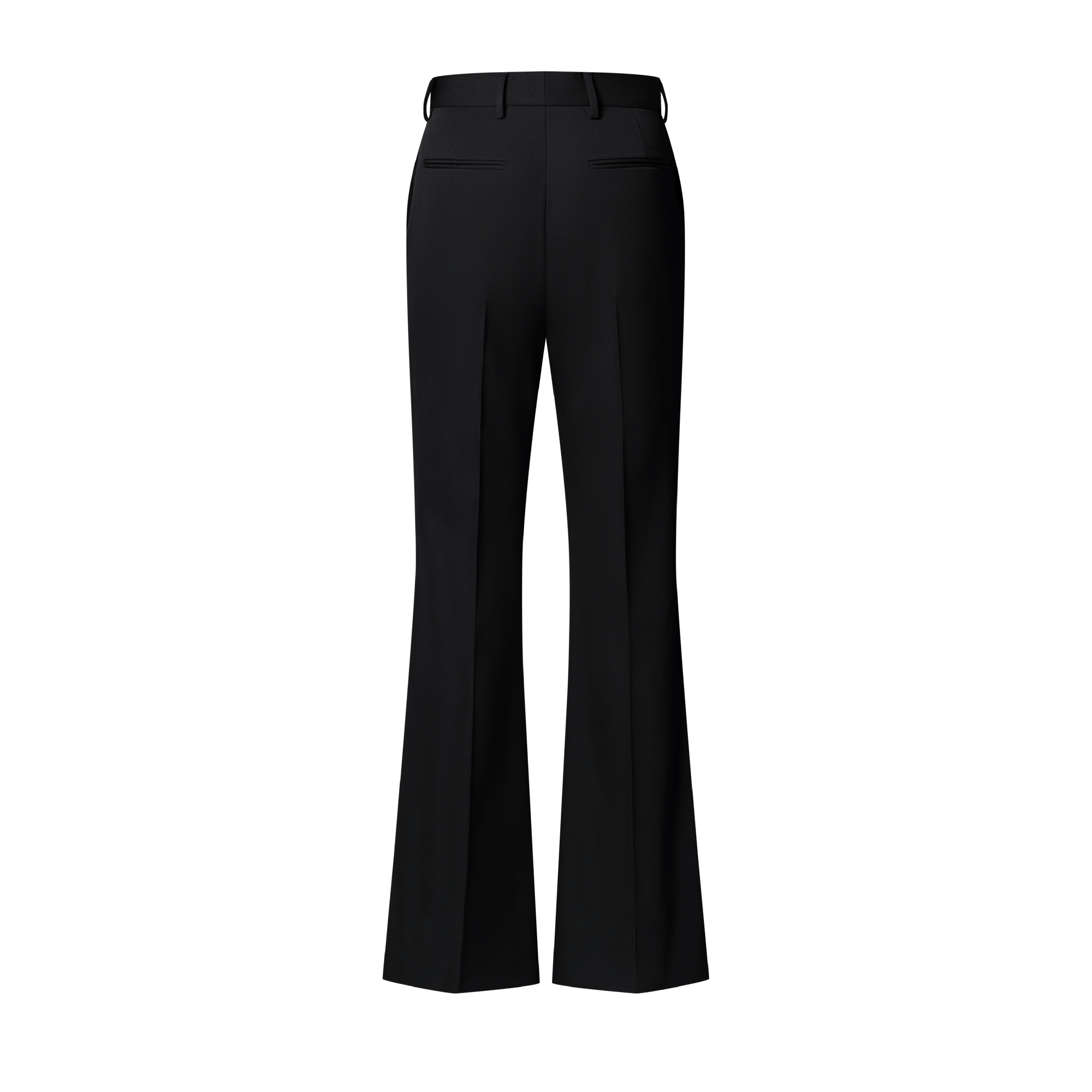 Black woolen flared trousers